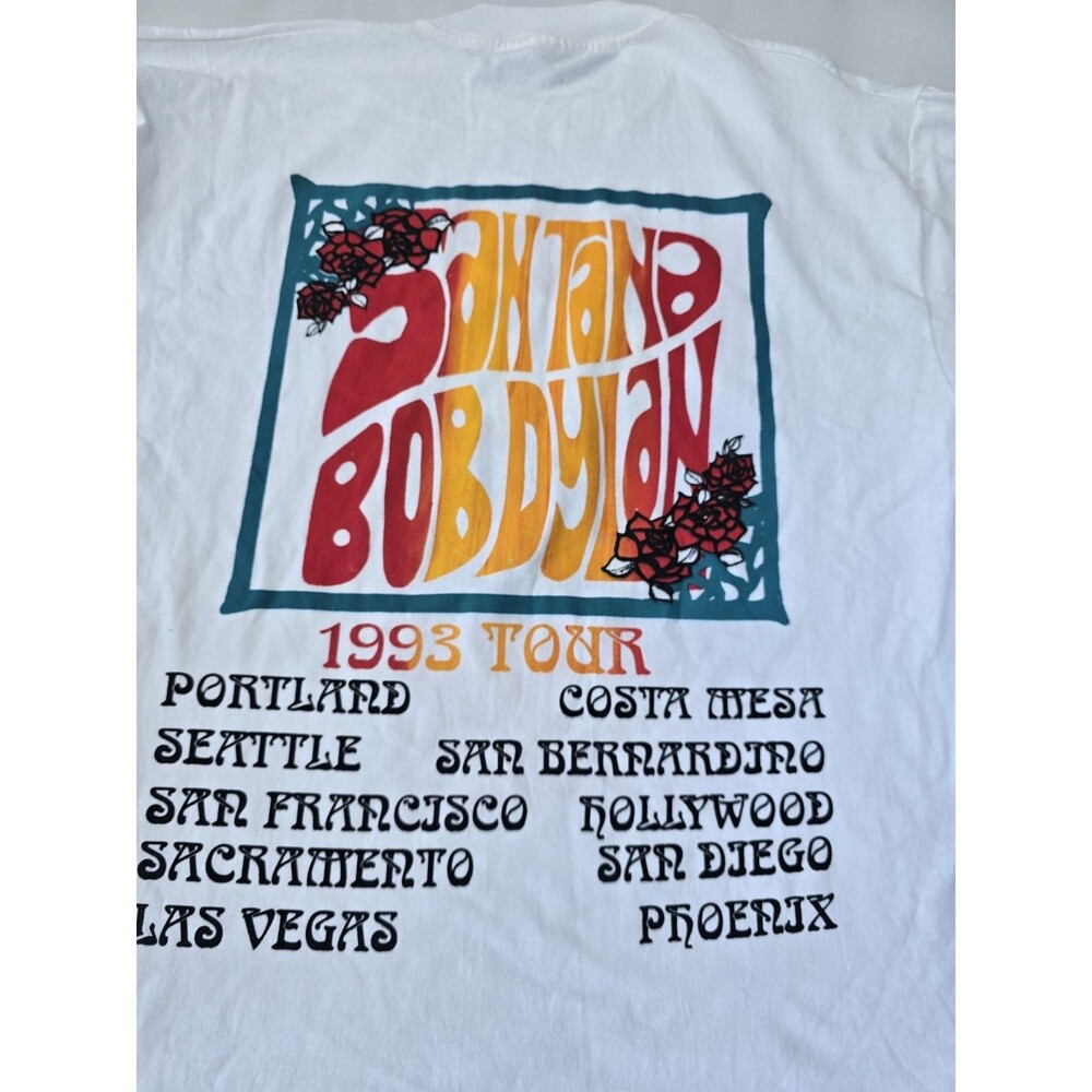 Vintage 1993 Bob Dylan Santana Shirt Tee Tour XL T-America